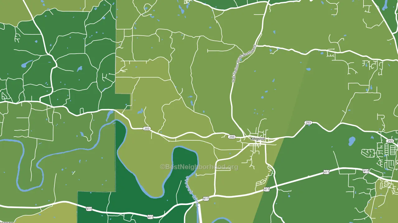 Kingston, GA block-group voter-turnout map