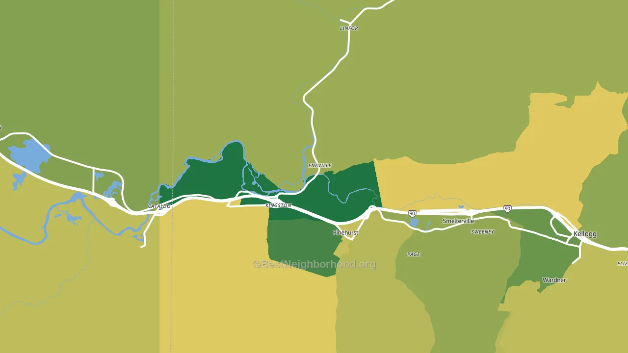 Kingston, ID block-group voter-turnout map