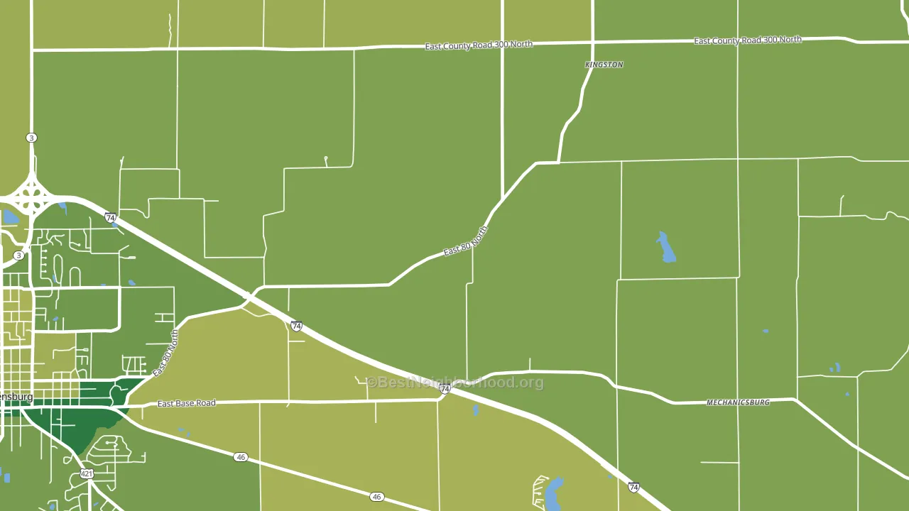 Kingston, IN block-group voter-turnout map