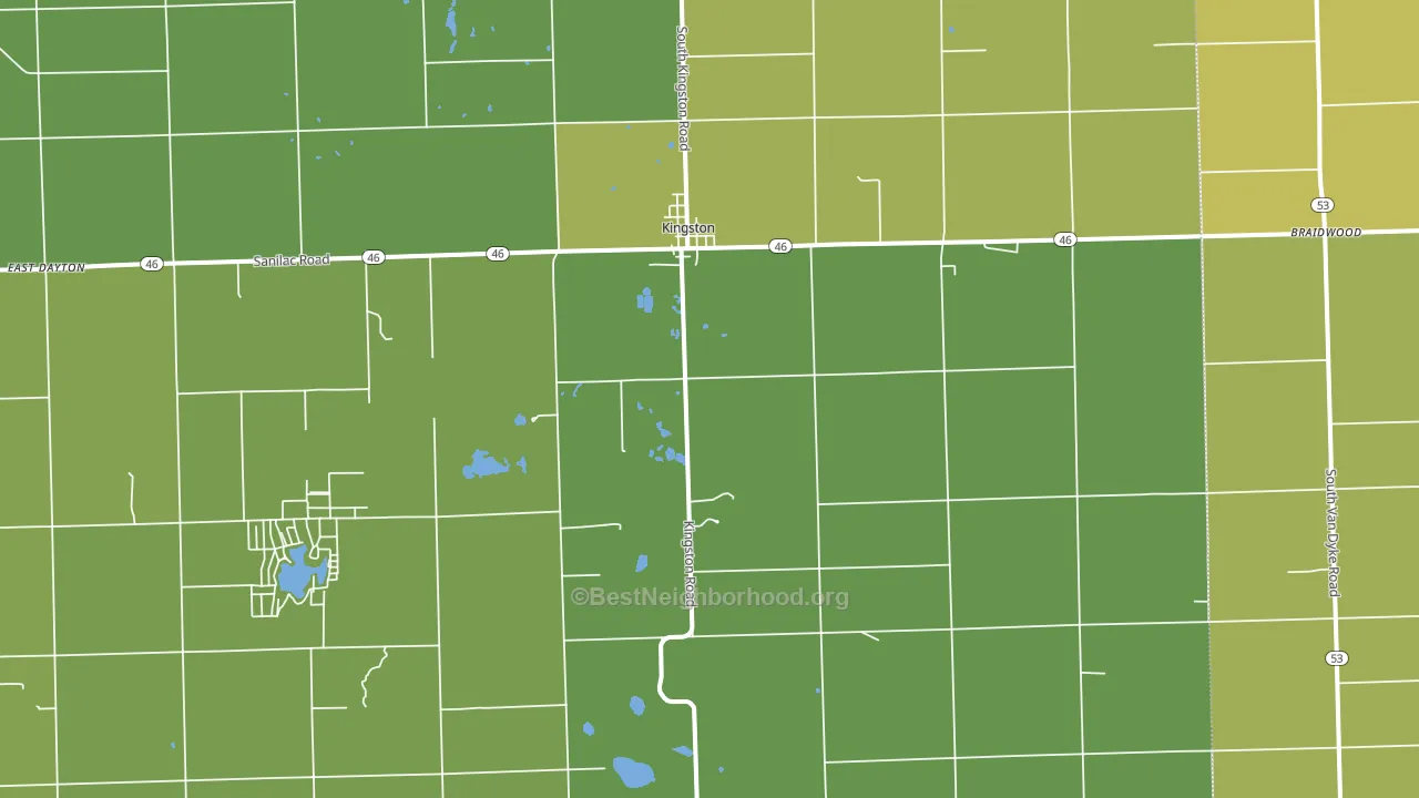 Kingston, MI block-group voter-turnout map