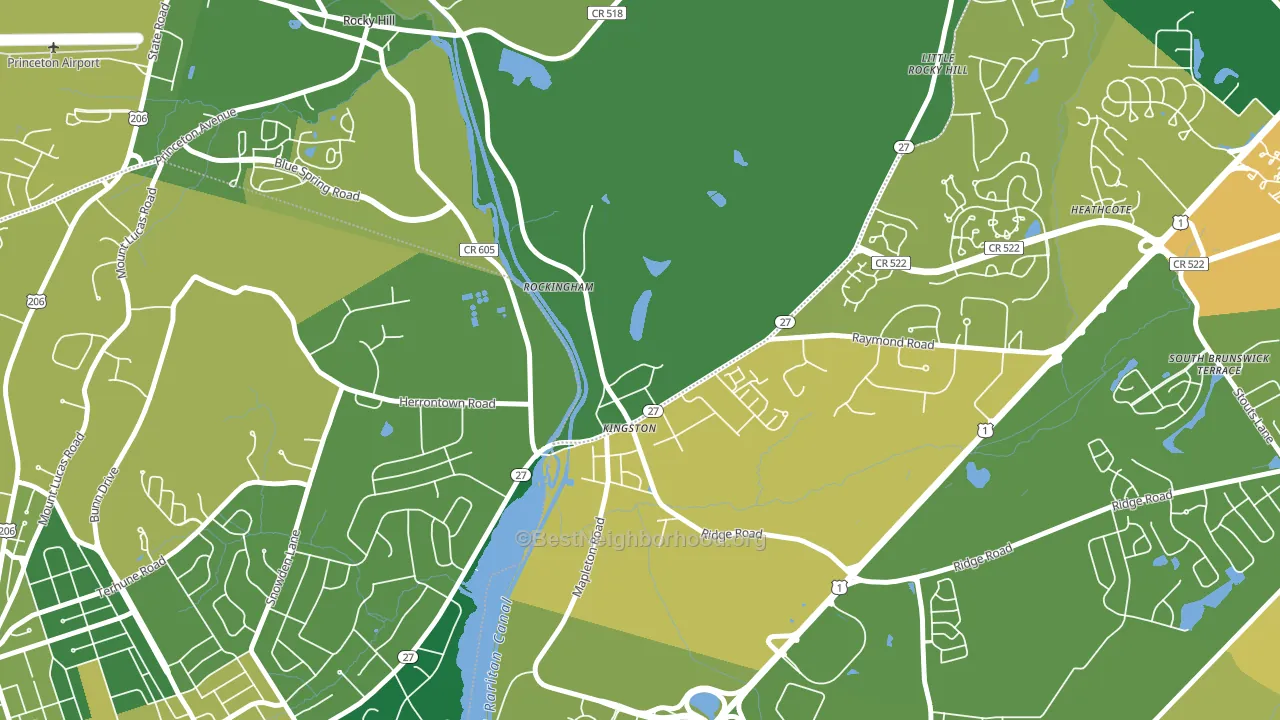 Kingston, NJ block-group voter-turnout map