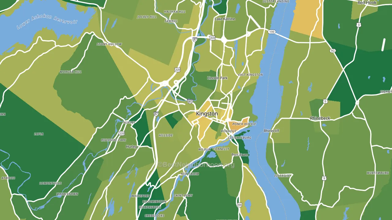 Kingston, NY block-group voter-turnout map