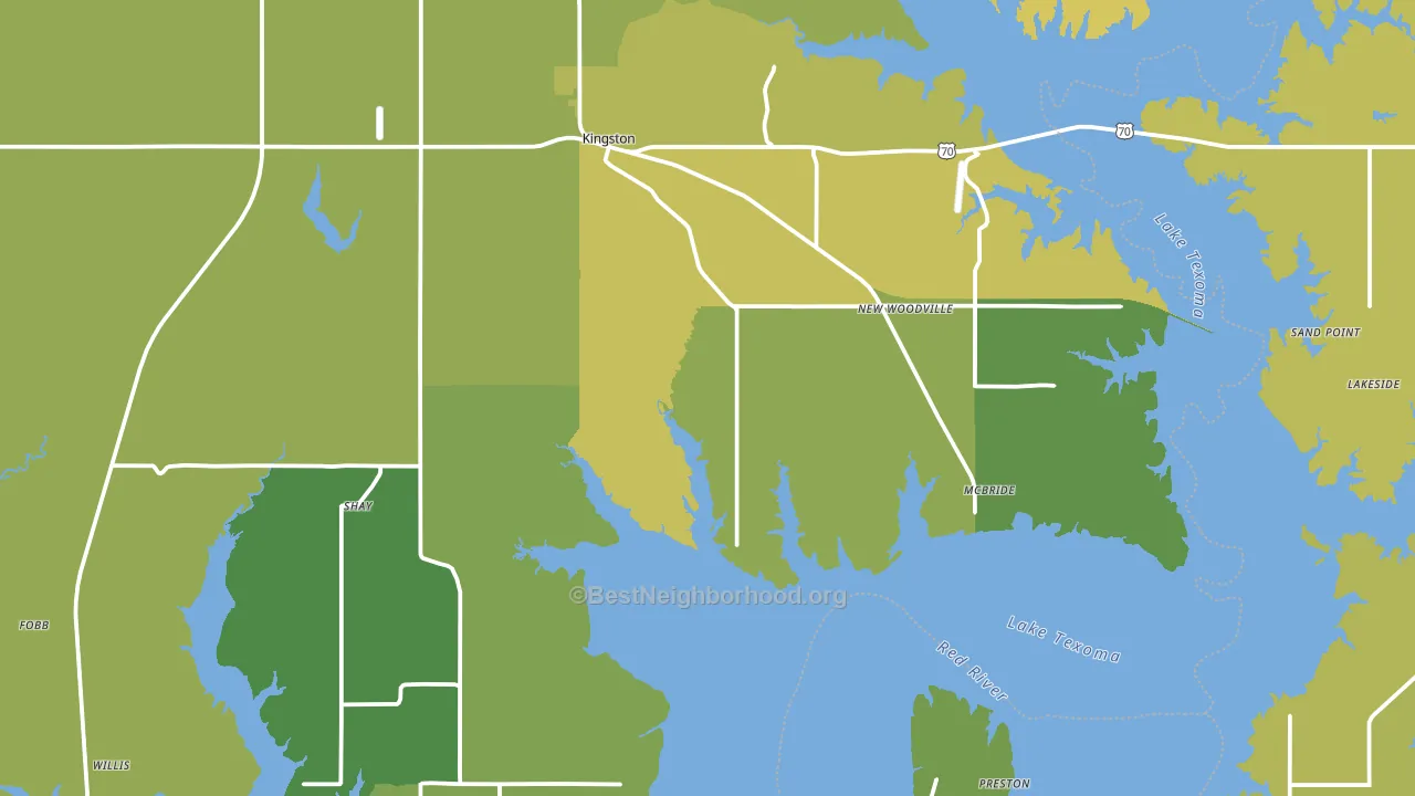 Kingston, OK block-group voter-turnout map