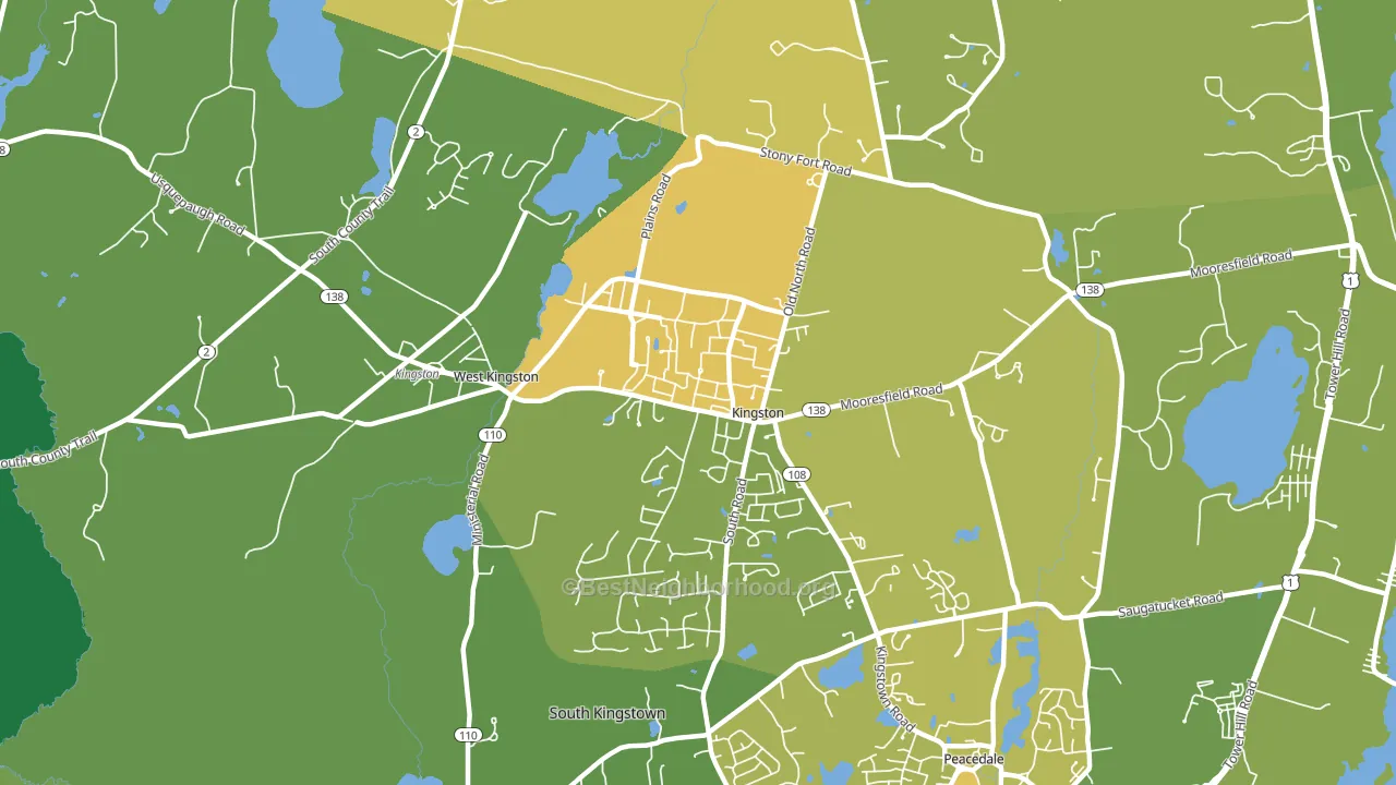 Kingston, RI block-group voter-turnout map