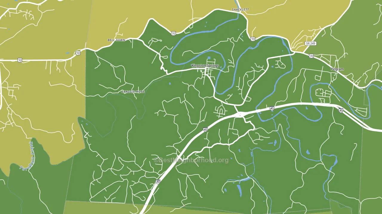Kingston Springs, TN block-group voter-turnout map