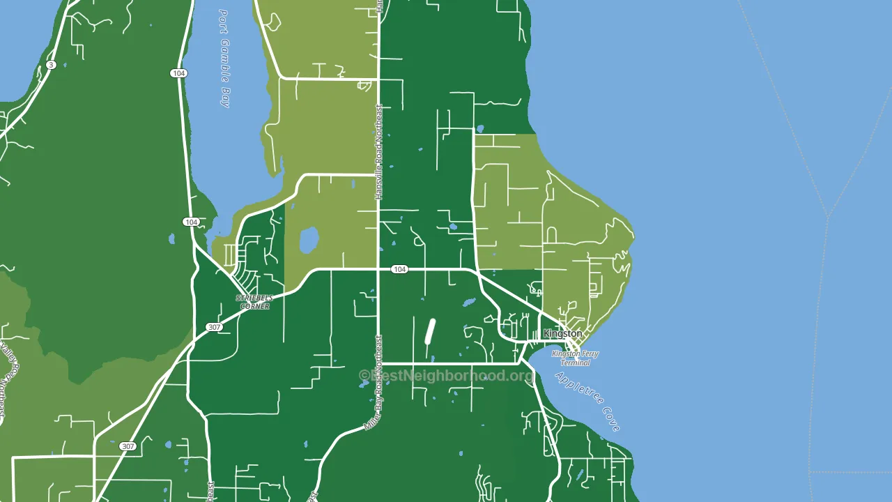 Kingston, WA block-group voter-turnout map