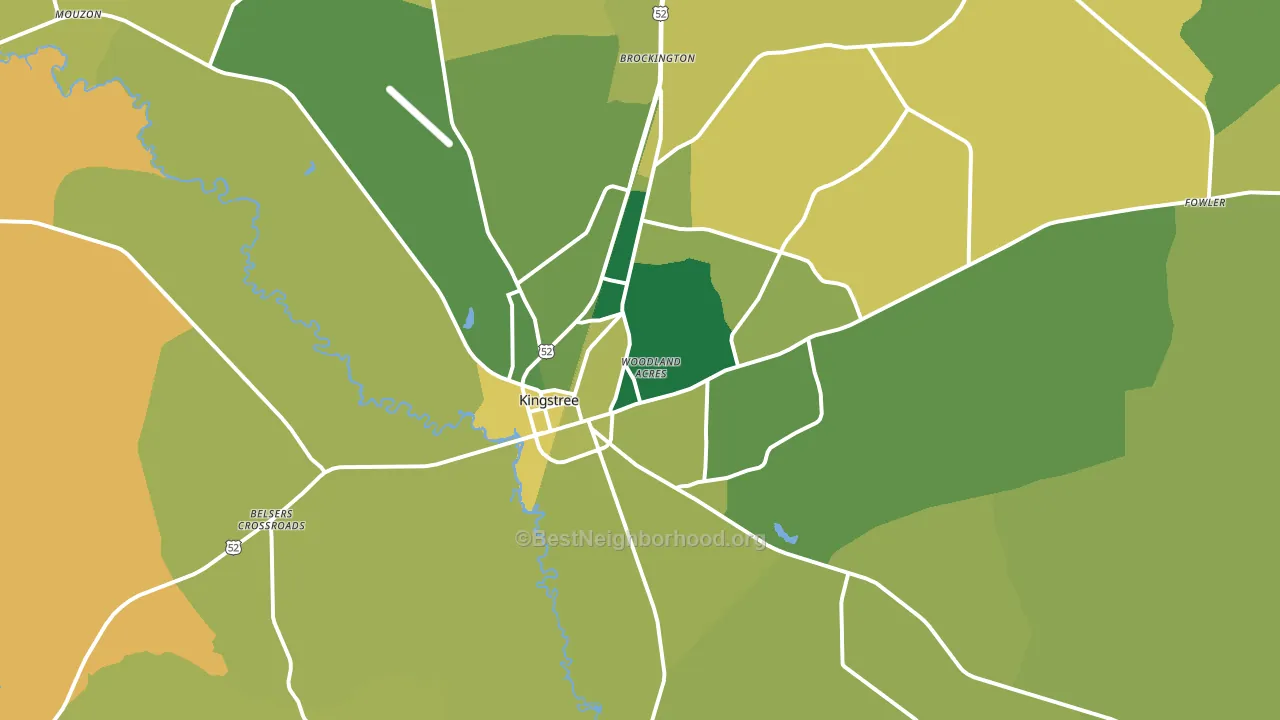 Kingstree, SC block-group voter-turnout map