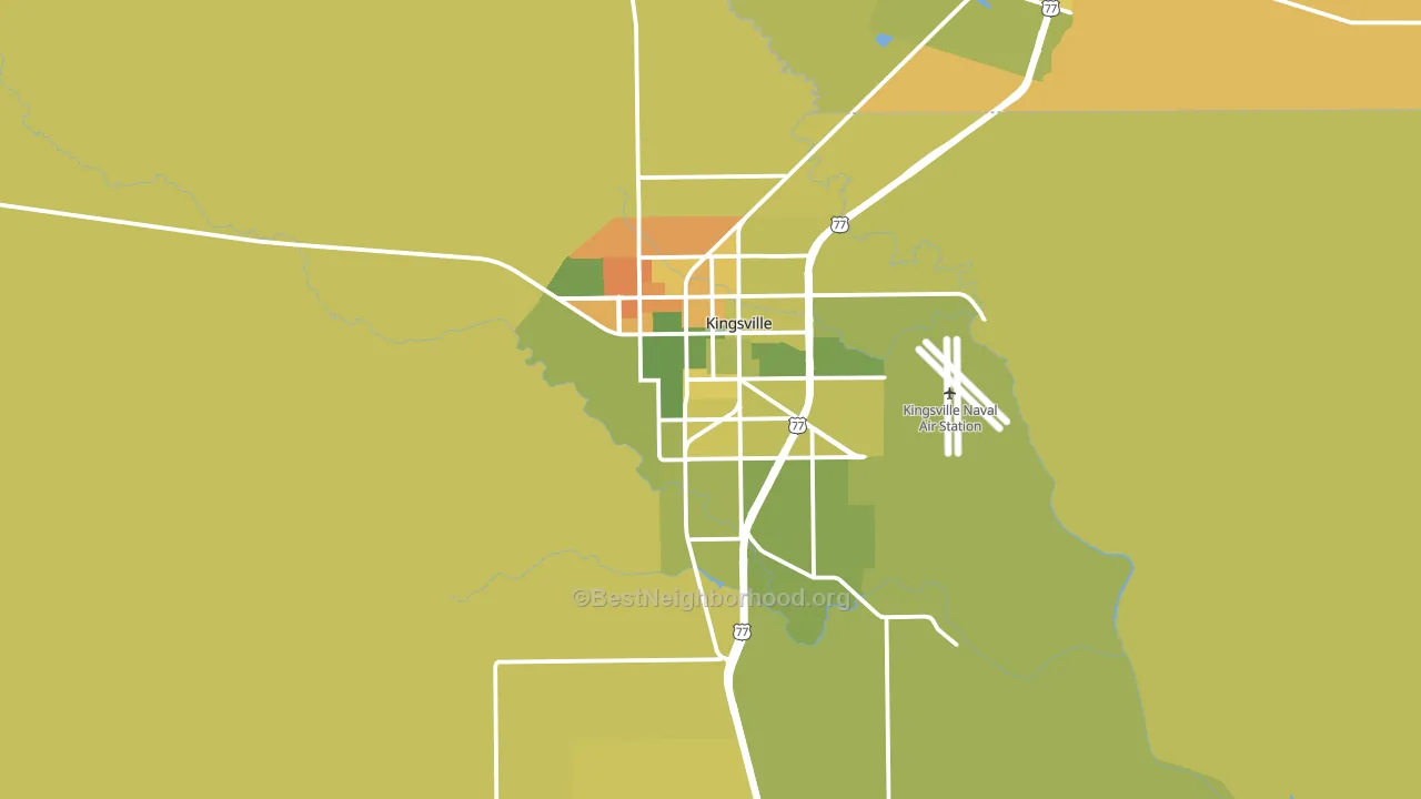 Kingsville, TX block-group voter-turnout map