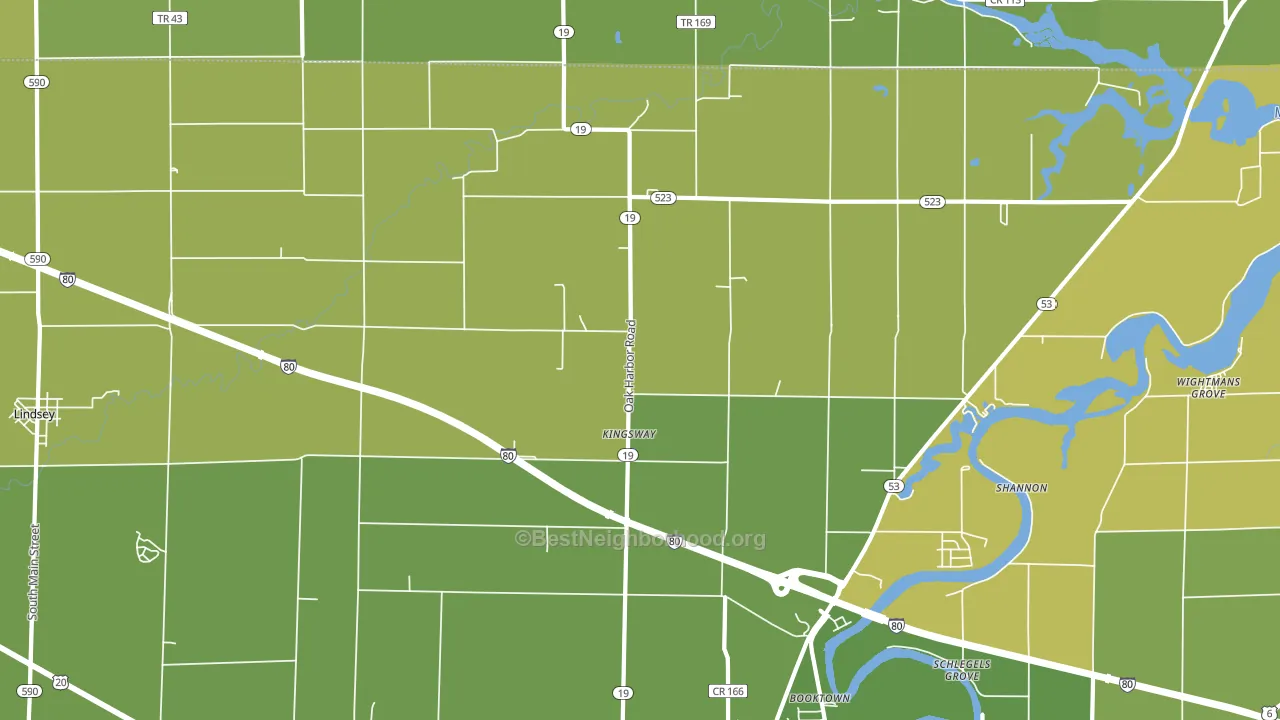 Kingsway, OH block-group voter-turnout map