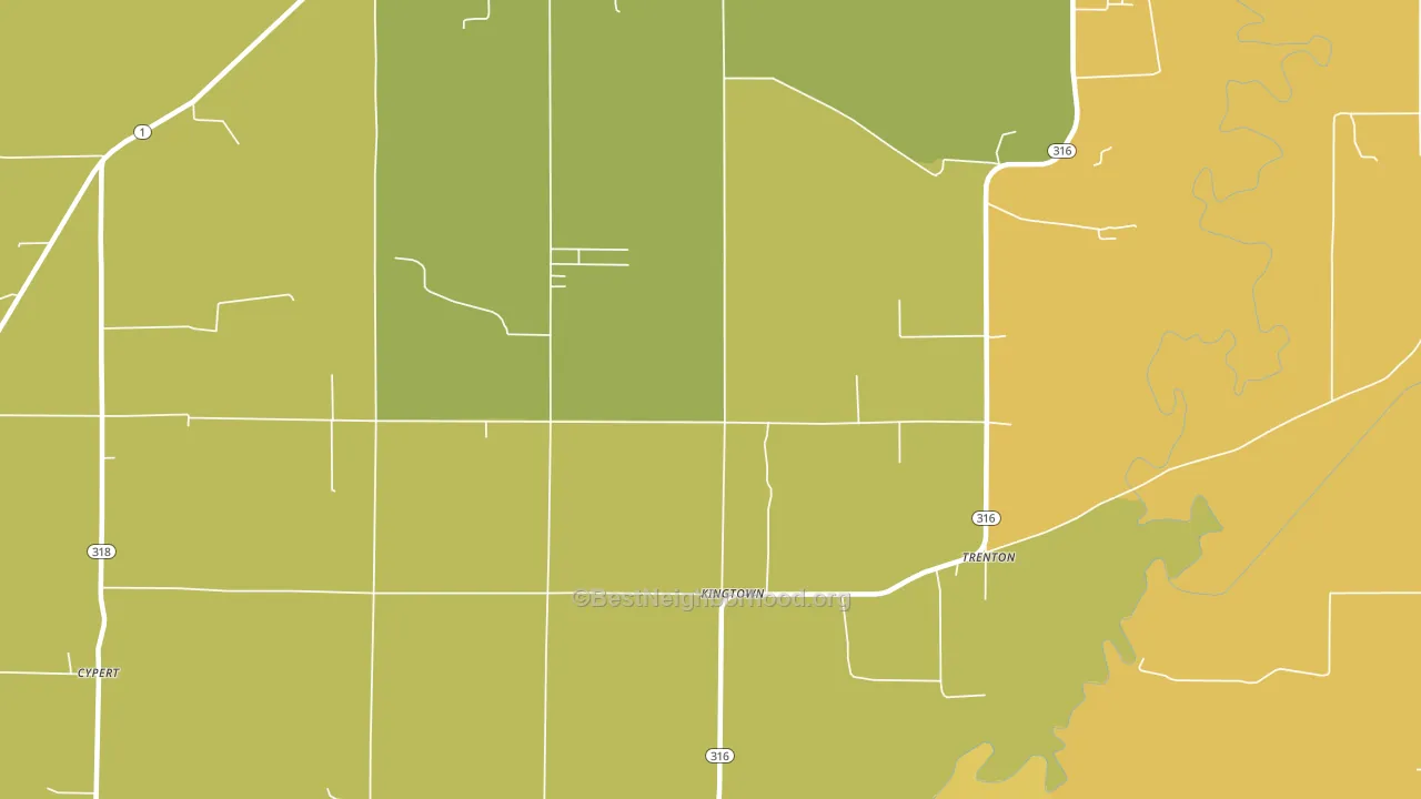 Kingtown, AR block-group voter-turnout map