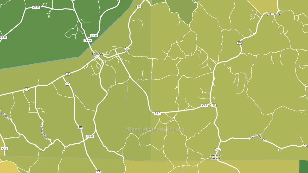 Kingville, AL block-group voter-turnout map