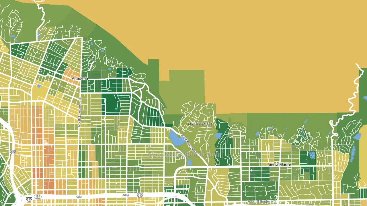 Kinneloa Mesa, CA block-group voter-turnout map
