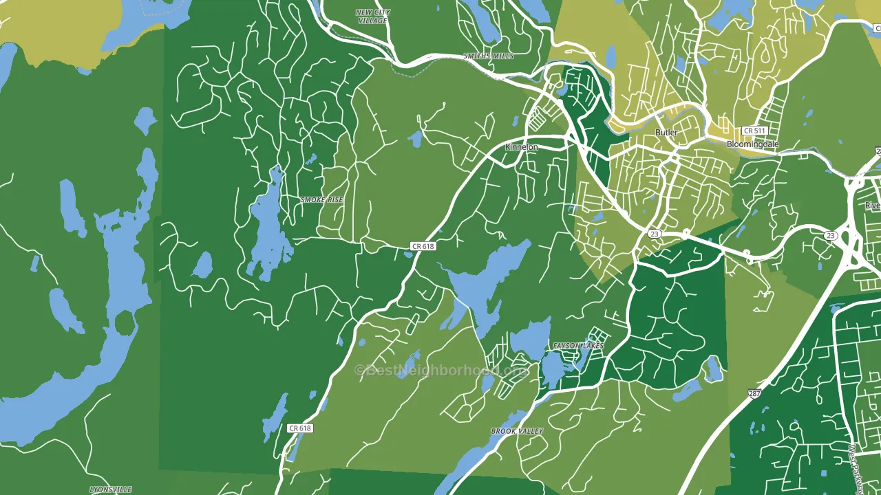 Kinnelon, NJ block-group voter-turnout map