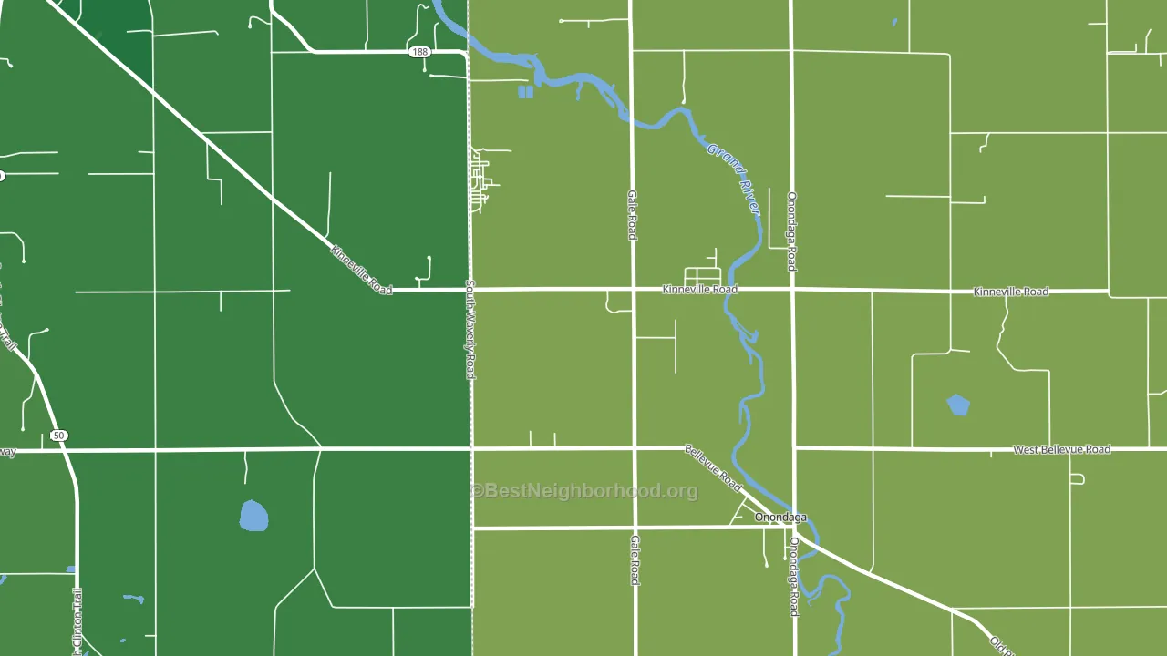 Kinneville, MI block-group voter-turnout map