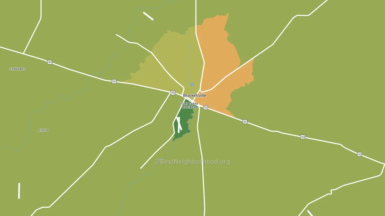 Kinney County, TX block-group voter-turnout map