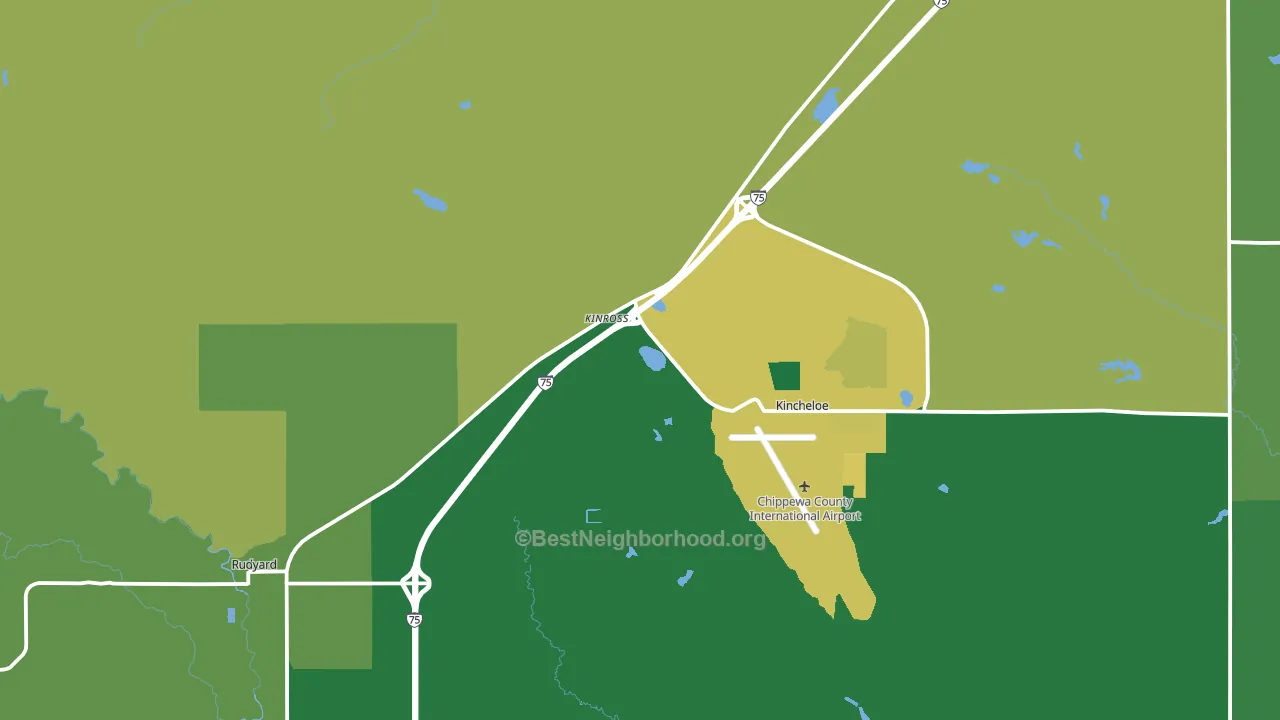 Kinross, MI block-group voter-turnout map
