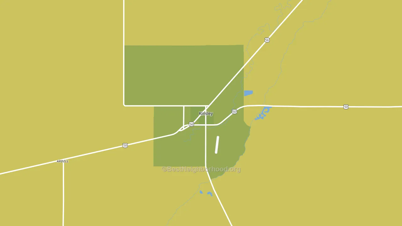 Kinsley, KS block-group voter-turnout map