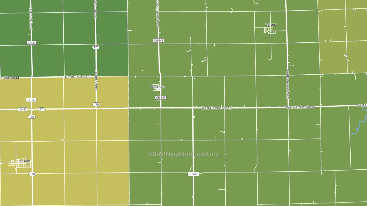 Kinsman, IL block-group voter-turnout map