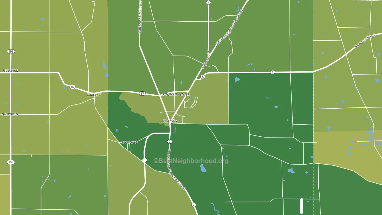 Kinsman, OH block-group voter-turnout map
