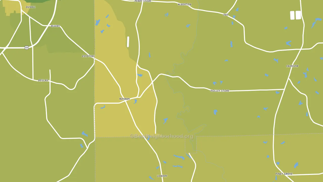Kinston, AL block-group voter-turnout map