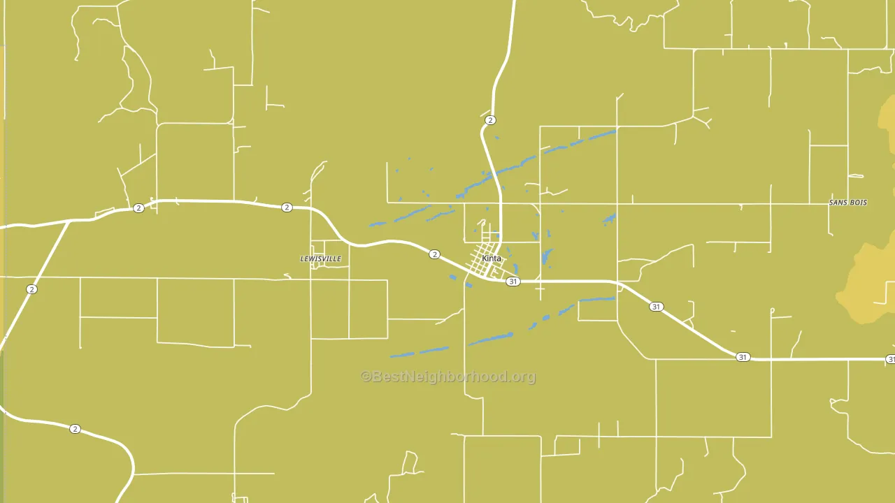 Kinta, OK block-group voter-turnout map