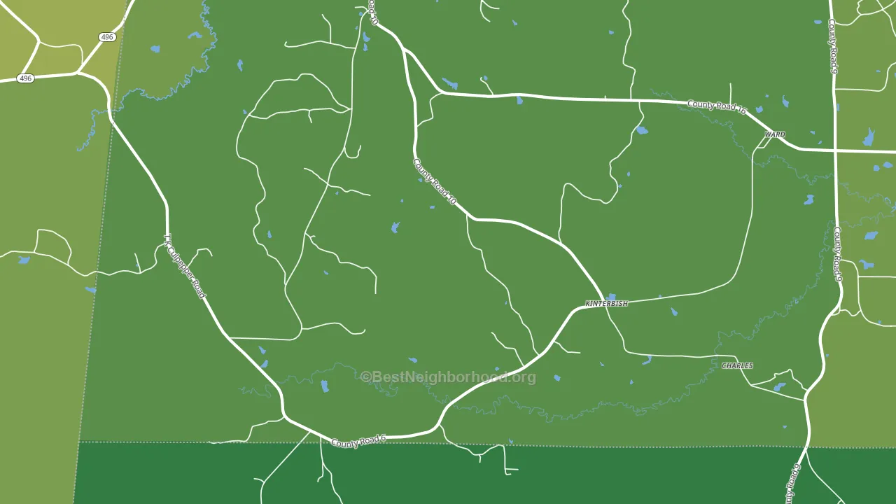 Kinterbish, AL block-group voter-turnout map