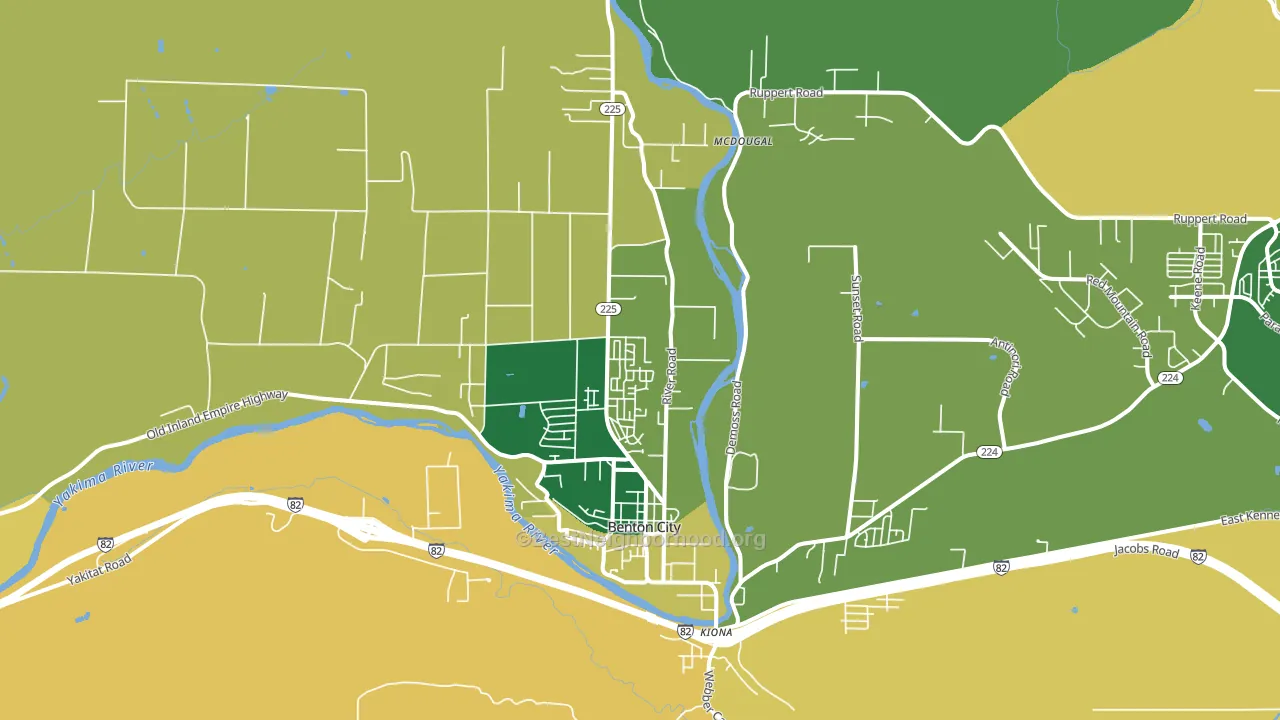 Kiona, WA block-group voter-turnout map