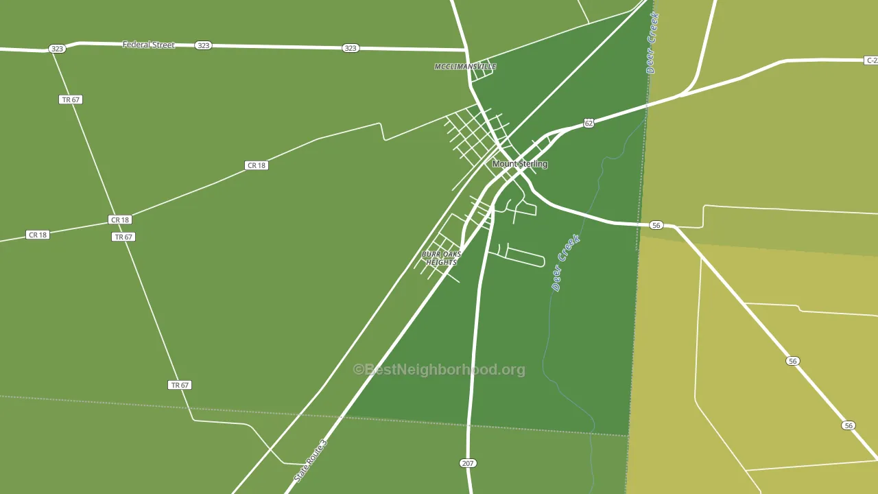 Kiousville, OH block-group voter-turnout map