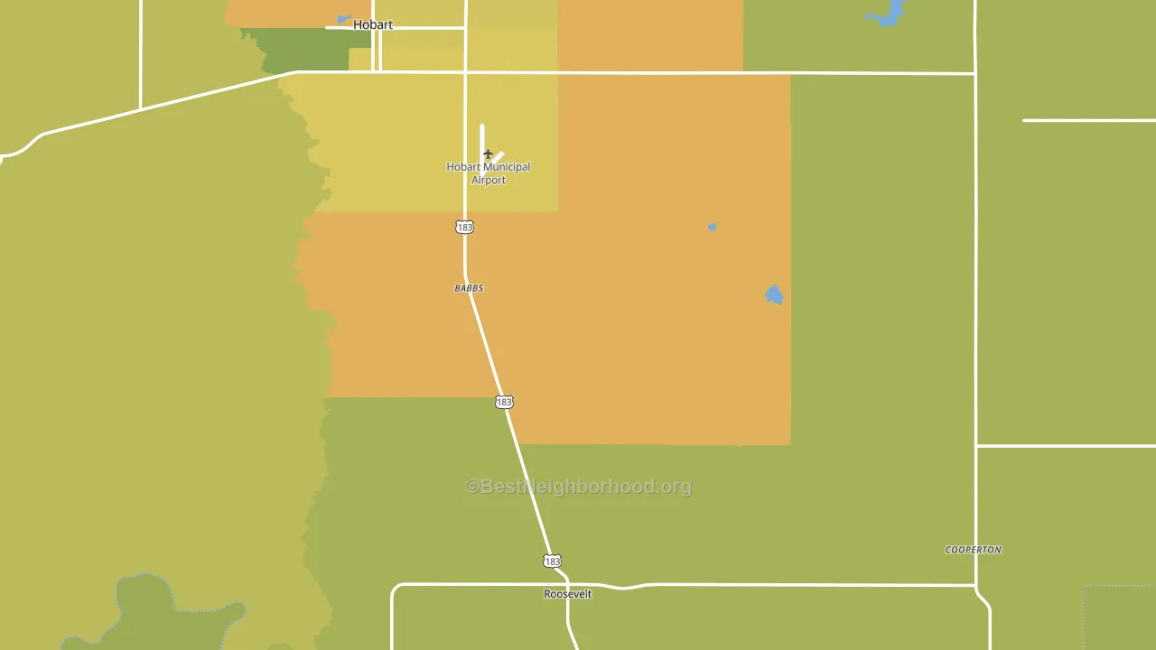 Kiowa County, OK block-group voter-turnout map