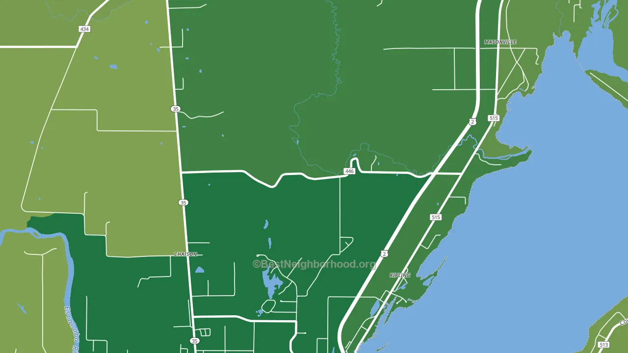 Kipling, MI block-group voter-turnout map
