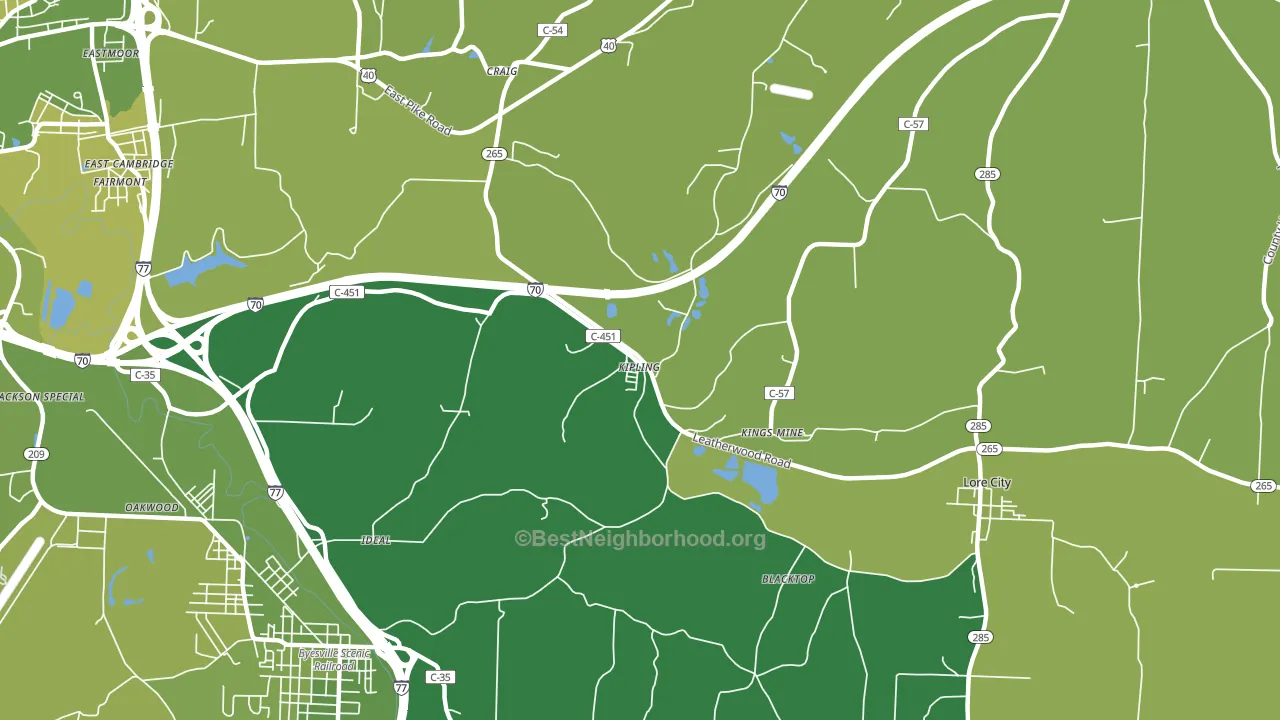 Kipling, OH block-group voter-turnout map