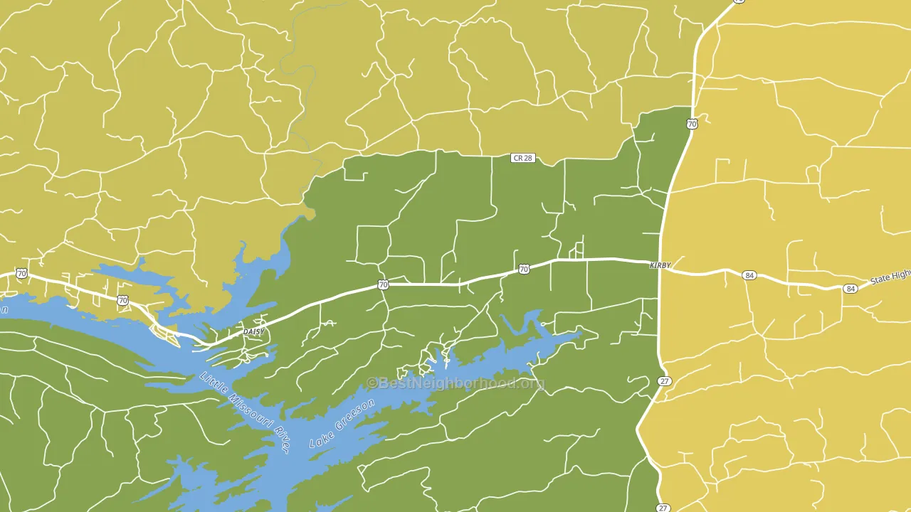 Kirby, AR block-group voter-turnout map