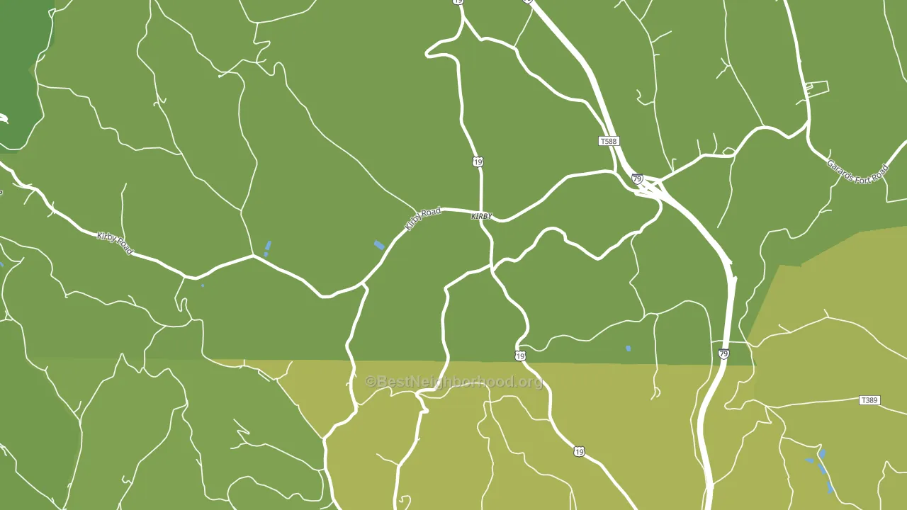 Kirby, PA block-group voter-turnout map