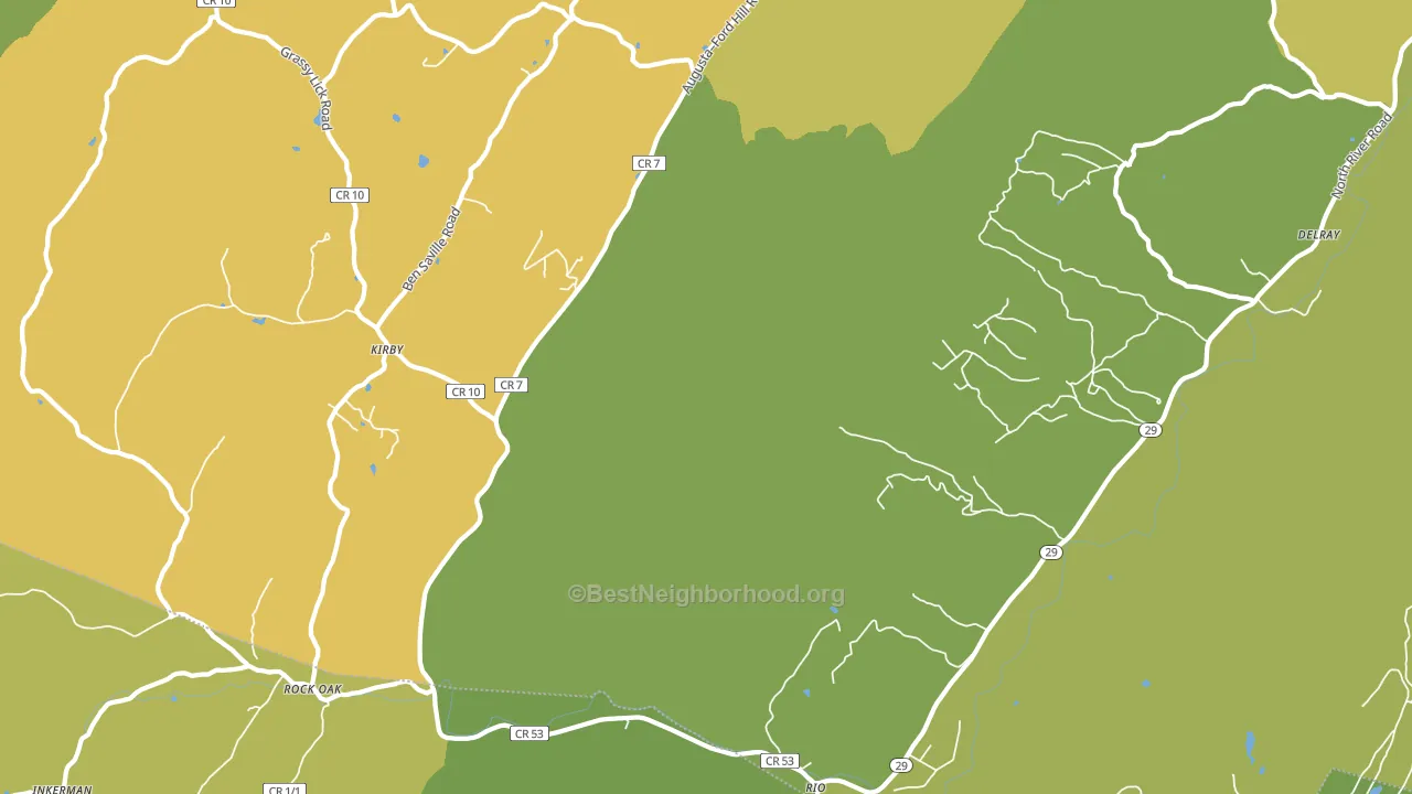 Kirby, WV block-group voter-turnout map