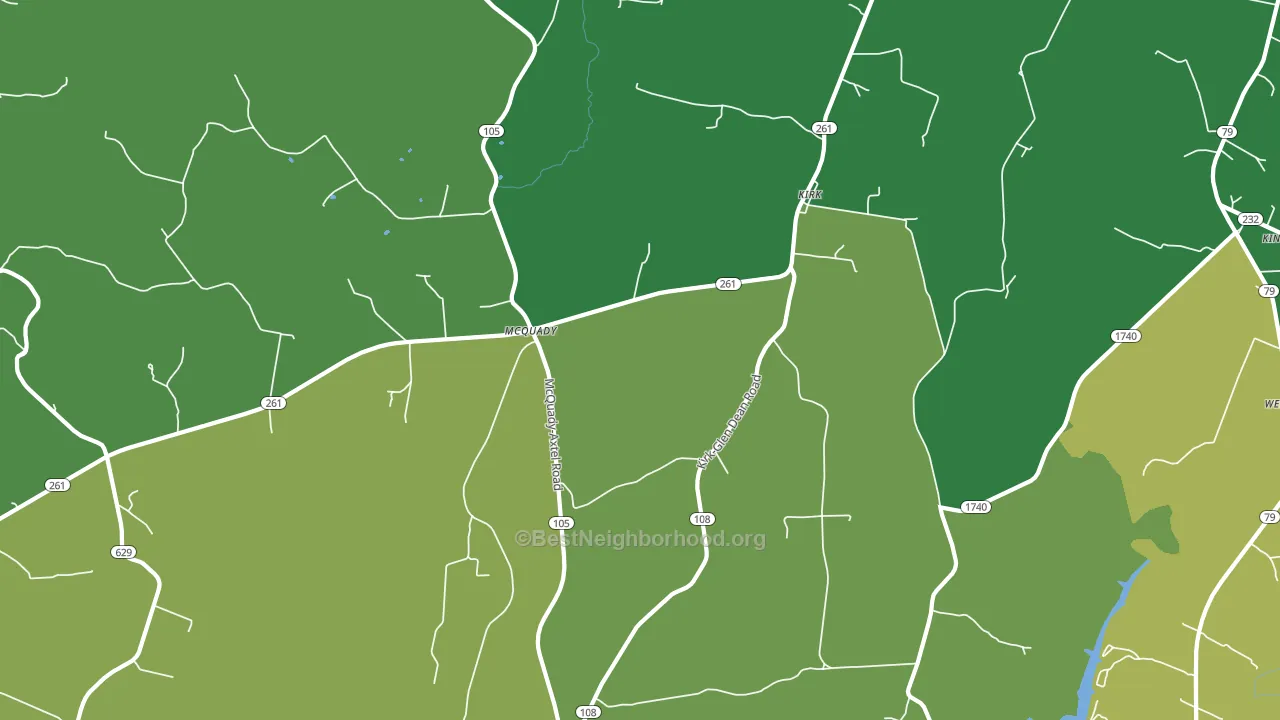 Kirk, KY block-group voter-turnout map