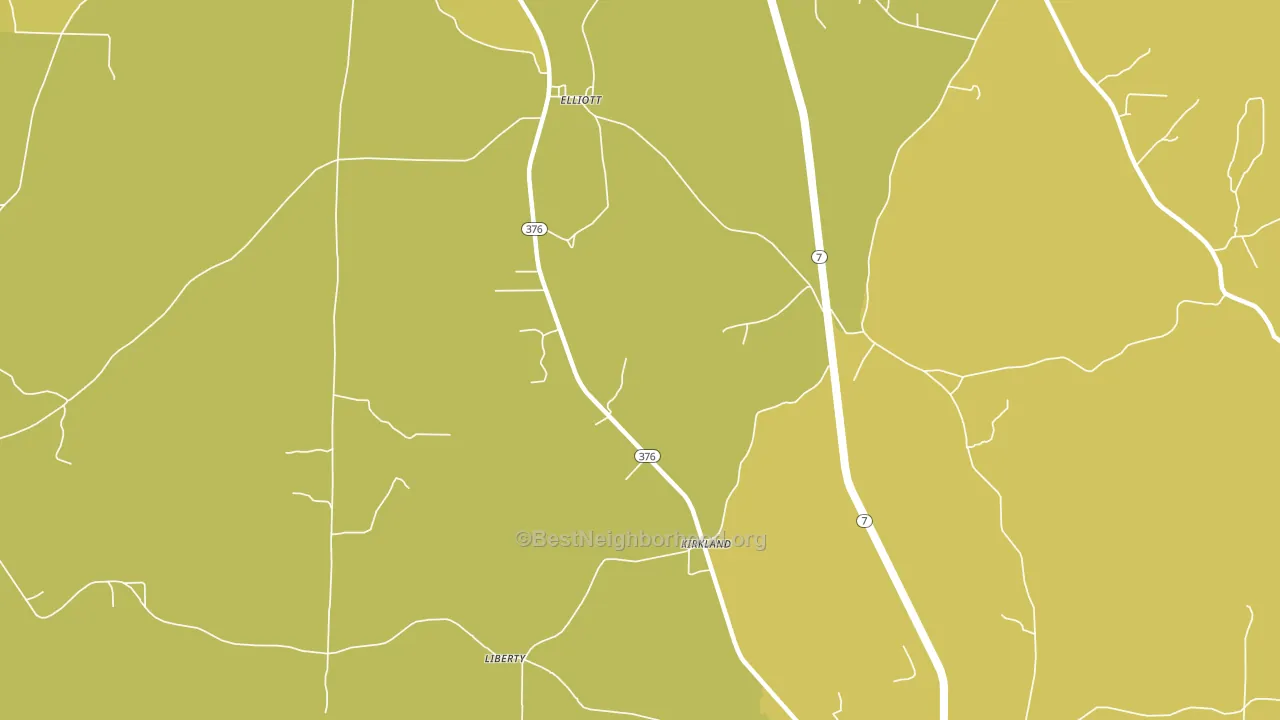 Kirkland, AR block-group voter-turnout map
