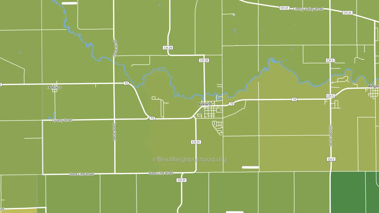 Kirkland, IL block-group voter-turnout map