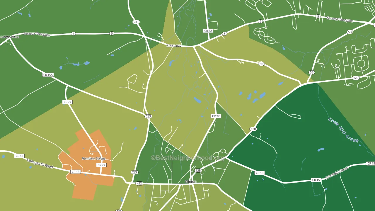 Kirkland, NY block-group voter-turnout map