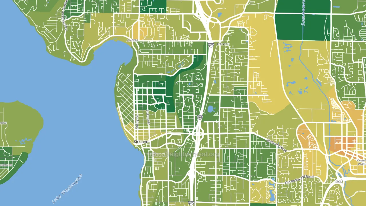 Kirkland, WA block-group voter-turnout map