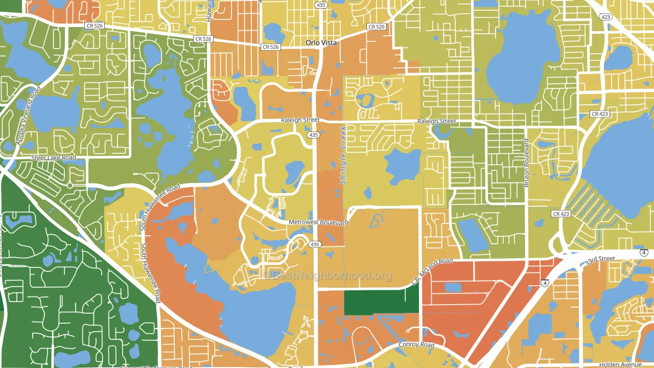 Kirkman North, Orlando, FL block-group voter-turnout map
