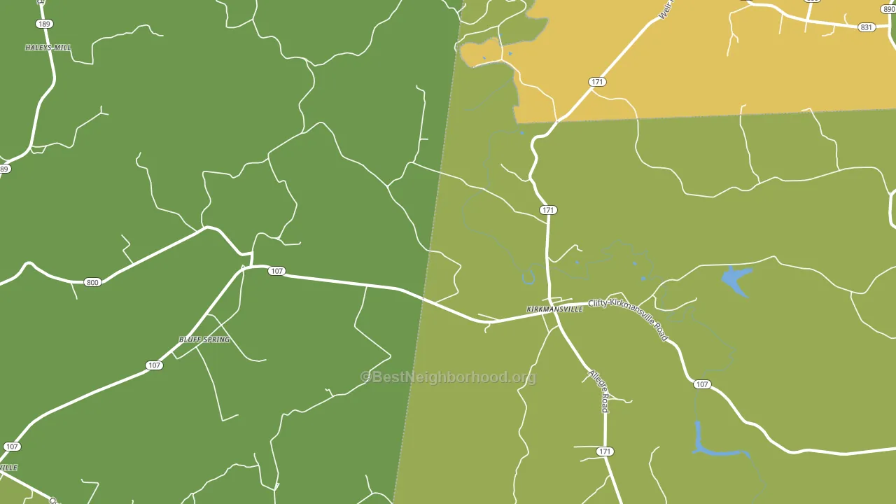 Kirkmansville, KY block-group voter-turnout map