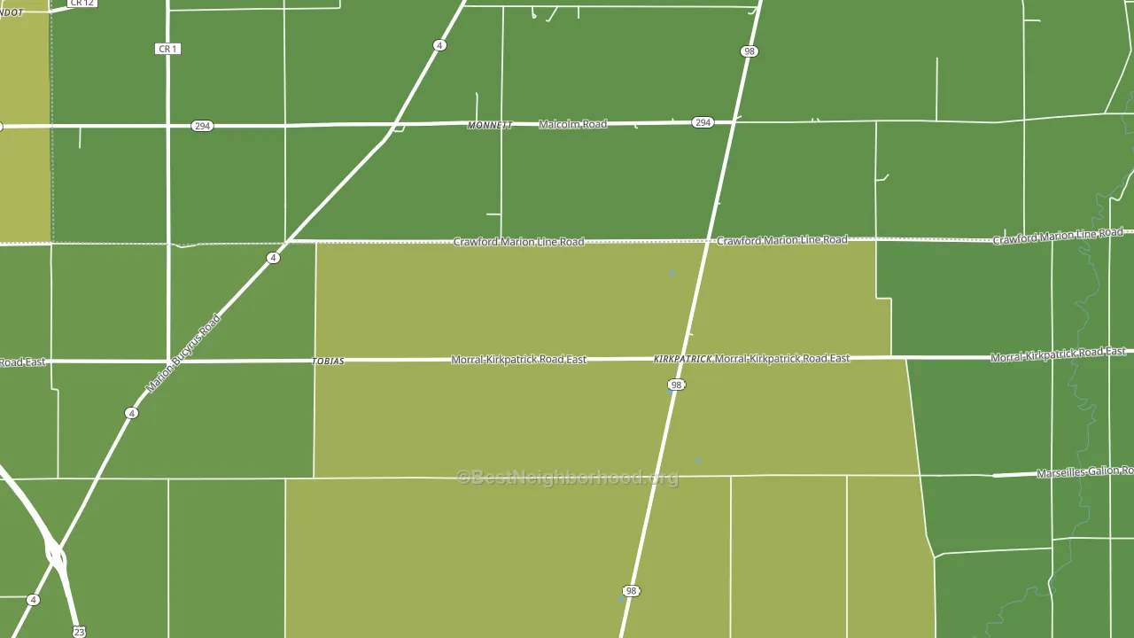 Kirkpatrick, OH block-group voter-turnout map