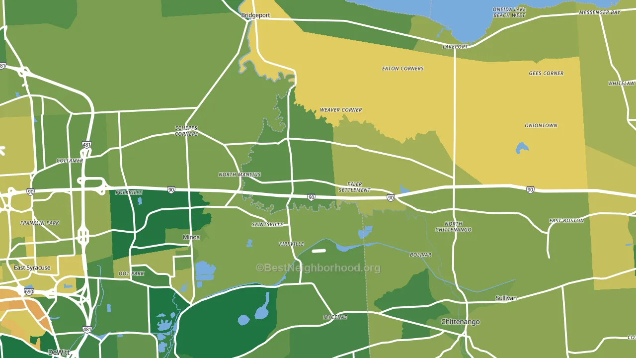 Kirkville, NY block-group voter-turnout map