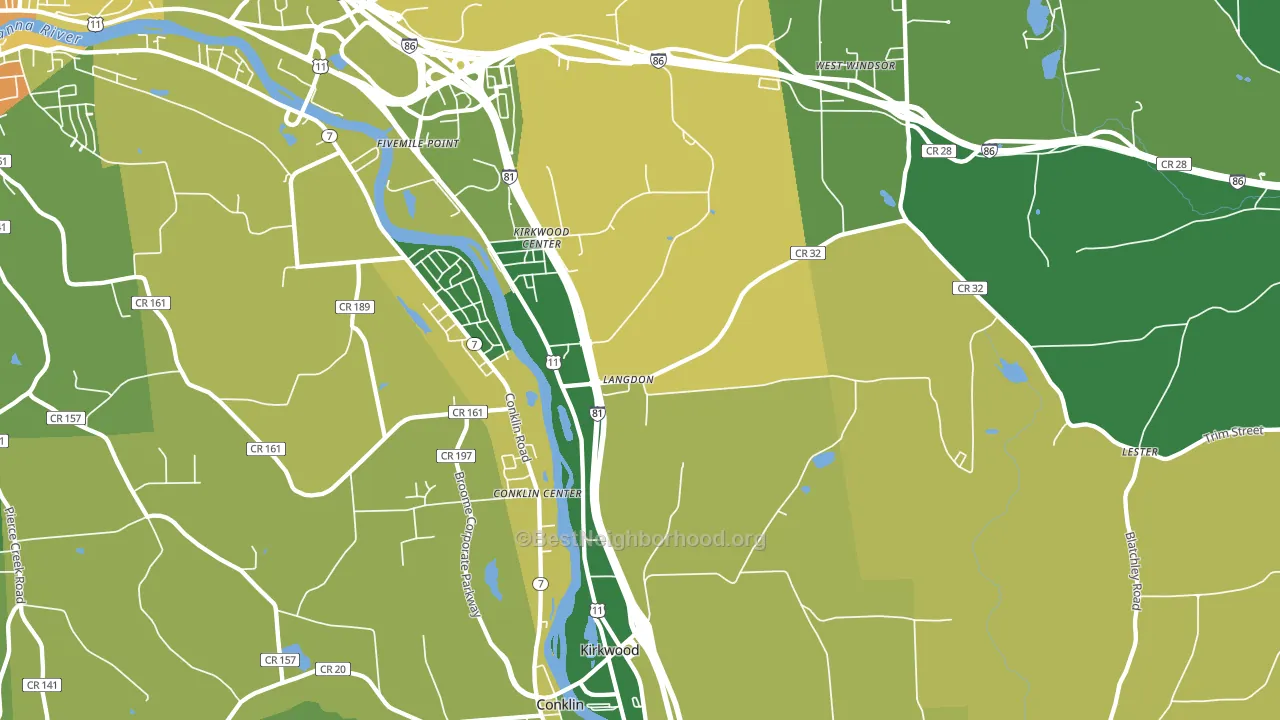 Kirkwood, NY block-group voter-turnout map