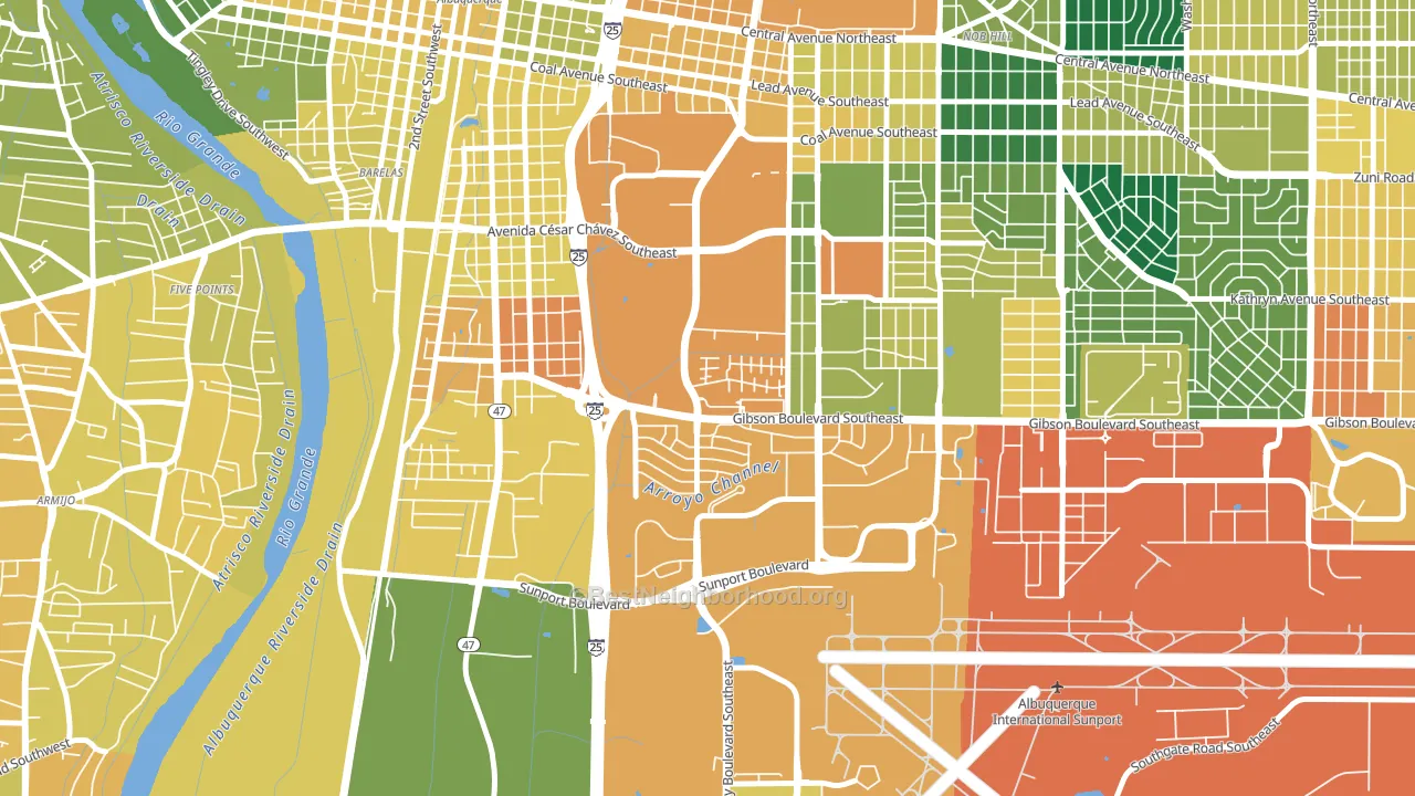 Kirtland Community, Albuquerque, NM block-group voter-turnout map