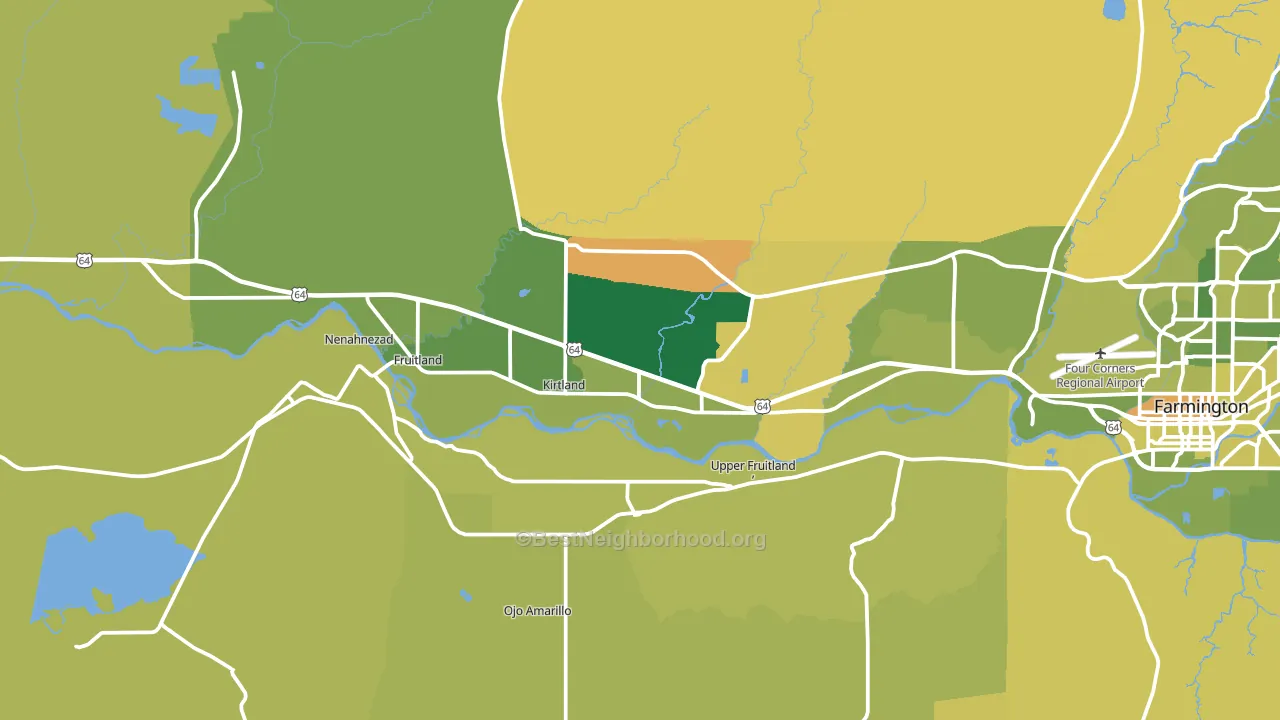 Kirtland, NM block-group voter-turnout map