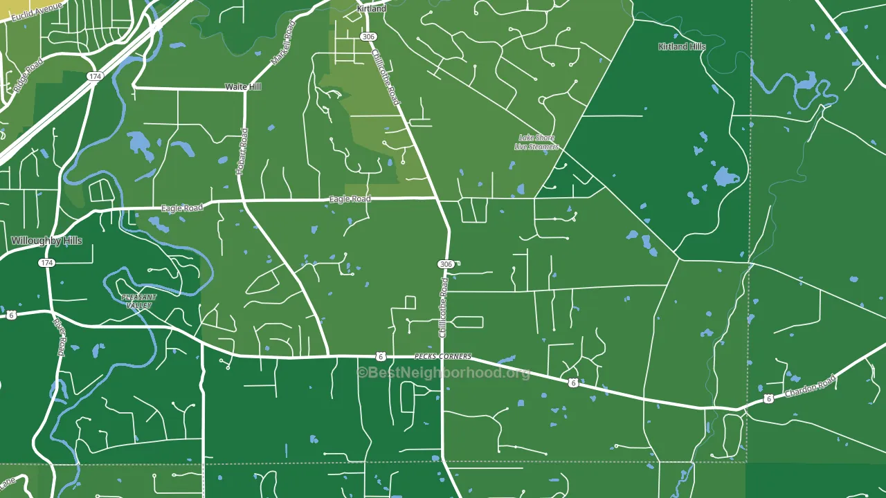 Kirtland, OH block-group voter-turnout map
