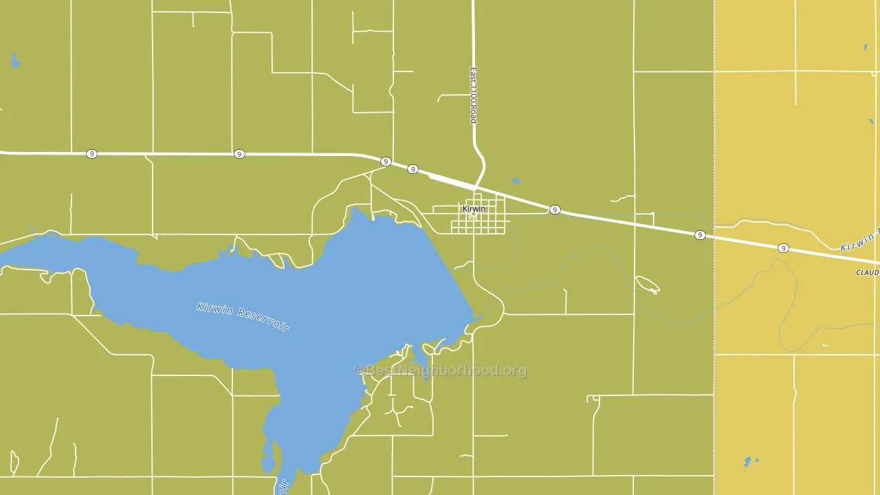Kirwin, KS block-group voter-turnout map