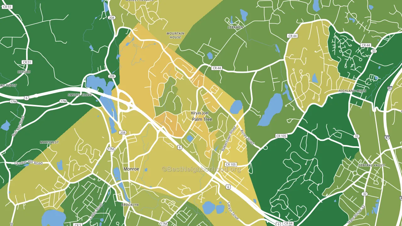 Kiryas Joel, NY block-group voter-turnout map