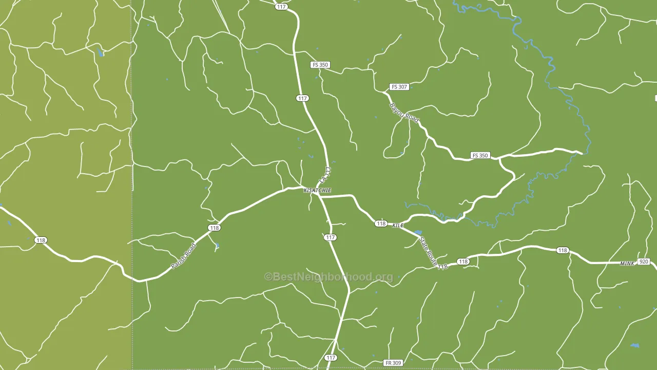 Kisatchie, LA block-group voter-turnout map